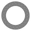 Circle frame, seamless disconnected meander pattern Royalty Free Stock Photo