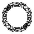 Circle frame with seamless meander pattern Royalty Free Stock Photo