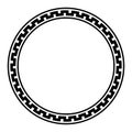 Circle frame with serpentine meander pattern Royalty Free Stock Photo
