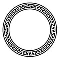 Circle frame with simple meander pattern, Greek key border Royalty Free Stock Photo