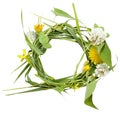 Circle frame from spring flowers Royalty Free Stock Photo