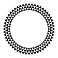 Circle frame with triangle pattern, border with serrated pattern