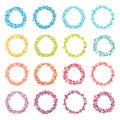 Circle frame vector collection. Hand drawn coloring round frames