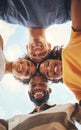 Circle, friends and portrait of happy group of people with smile on their face, having fun. Diversity, friendship and Royalty Free Stock Photo