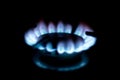 Circle gas flame at home kitchen