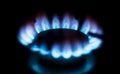 Circle gas flame at home kitchen