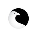 Circle geometric with dove black white logo design vector graphic symbol icon illustration creative idea