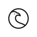 Circle geometric with dove line logo design vector graphic symbol icon illustration creative idea Royalty Free Stock Photo