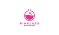 Circle glass pink laboratory logo design vector icon symbol illustration