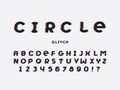 Circle glitch font. Vector alphabet