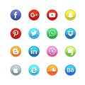 Circle Glossy Social Icon set