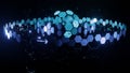 Circle glow blue background of hexagon pattern showing technology and development with shallow death of field Royalty Free Stock Photo