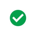 Circle green checkmark icon button Royalty Free Stock Photo