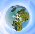 Circle Green planet, Panorama view of ang thong Island ,Archipelago in Thailand