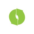 Circle green rotate arrows geometric logo vector Royalty Free Stock Photo