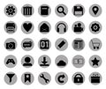 Circle grey icon set