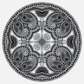 Circle grey lace ornament, round ornamental