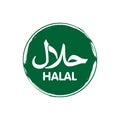 Circle Grungy Halal Food Label Sign Illustration Design Vector