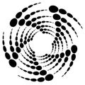Circle halftone element, circular half-tone pattern. Spiral, vortex, swirl shape. Royalty Free Stock Photo