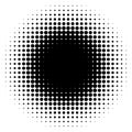 Circle halftone element, monochrome abstract graphic for DTP, pr