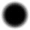 Circle halftone element, monochrome abstract graphic for DTP, pr