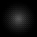 Circle halftone pattern, abstract ball or sphere, monochrome globe from half tone dots