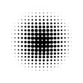 Circle halftone pattern / texture. Monochrome halftone dots. Flecks, press.