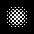 Circle halftone pattern / texture. Monochrome halftone dots.