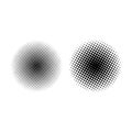 Circle halftone template black vector. Round dotted half tone.