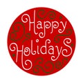Circle happy holidays gift tag