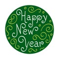 Circle Happy new year - gift tag