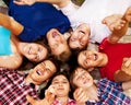 Circle of happy teenagers Royalty Free Stock Photo