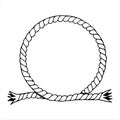 Circle of hawser, hand drawn vector illustration