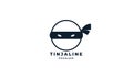 Circle head ninja lines geometric logo vector illustration design