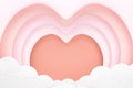 Circle The heart fram surrounds it in pink color tones and cloud