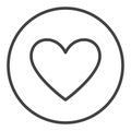 Circle with Heart vector family love minimal linear icon Royalty Free Stock Photo