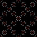 Circle with Heart vector family love minimal linear seamless pattern Royalty Free Stock Photo