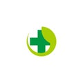 circle herbal herb medical leaf logo vector