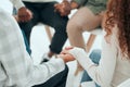 Circle, holding hands and support with prayer, people and solidarity with faith, trust and religion with empathy. Men Royalty Free Stock Photo