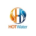 Circle hot water drop initial letter H logo concept design. Symbol graphic template element Royalty Free Stock Photo