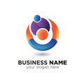 Circle human colorful logo vector concept, icon, element, and template for business Royalty Free Stock Photo