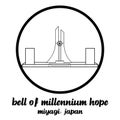 Circle icon Bell of Millennium hope. Vector illustration
