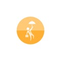 Circle icon - Businessman umbrella