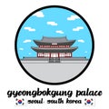 Circle icon Gyeongbokgung Palace. vector illustration