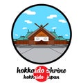 Circle icon Hokkaido Shrine. vector illustration