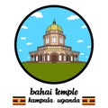 Circle Icon line Bahai Temple. Vector Illustration