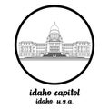 Circle icon Idaho Capitol. vector illustration