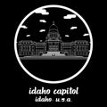 Circle icon Idaho Capitol. vector illustration