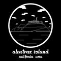 Circle Icon line Alcatraz Island. Vector illustration