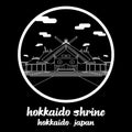 Circle icon line Hokkaido Shrine. vector illustration